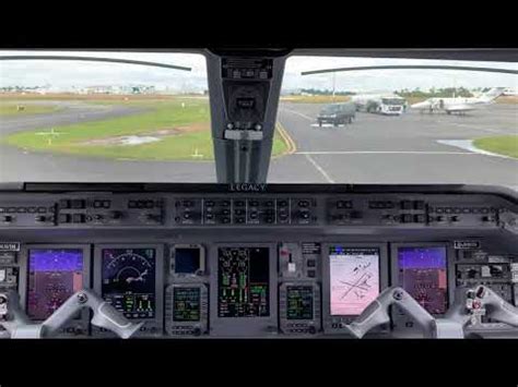 Take-Off At Bordeaux Embraer ERJ-135 Legacy 650 (Cockpit view) - YouTube