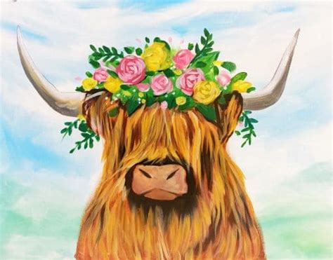 Art At Home: Highland Cow Tutorial Step by Step - Uncorked Canvas