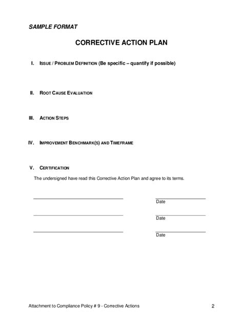 Corrective Action Plan Template - Fill Online, Printable, Fillable ...