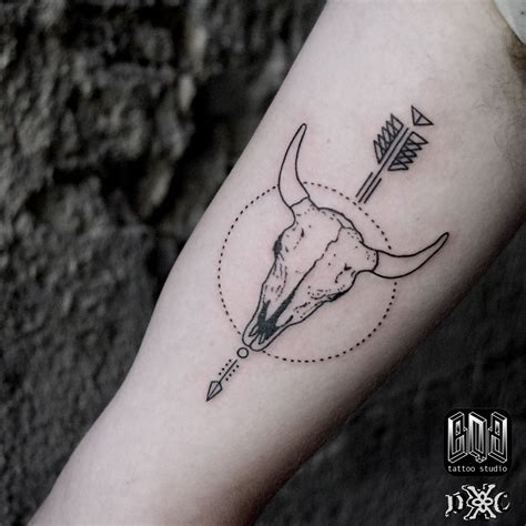 bull skull tattoo simple - Keena Waldrop