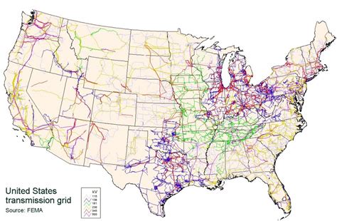 Map Of United States Of America Electricity Grid - United States Of ...