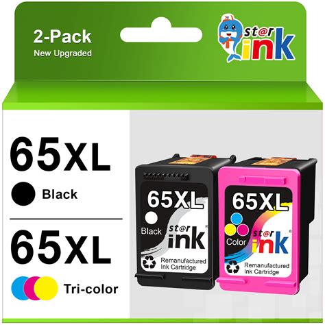 Printer Ink 65 XL 65XL Replacement for 65XL HP Ink Cartridge Black and ...