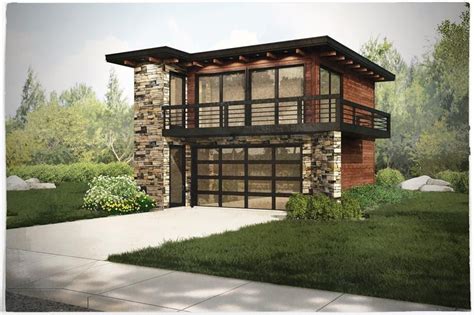 Modern Garage Apartment Plan - 2-Car, 1 Bedroom, 615 Sq Ft | Modern ...