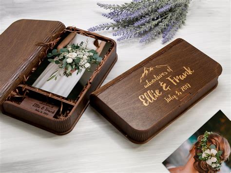 Wedding Photo Box Personalized Mountain Gift for Couple Wood Photo ...