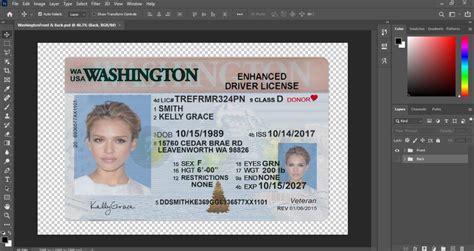 Washington Drivers License PSD Template V3 - Fakedocshop