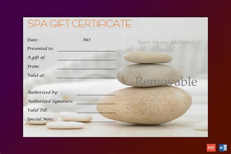 A Simple Day at the Spa Gift Certificate Template - GCT