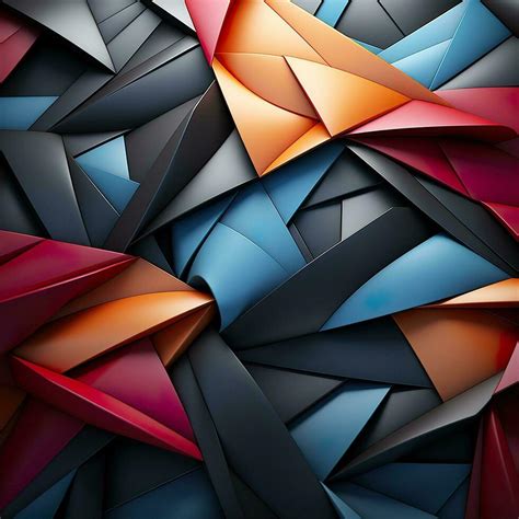 Colorful 3D Geometric Abstract Glossy Matte Multiple Shaped Elegant ...