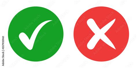 red cross and green tick mark Stock Vector | Adobe Stock