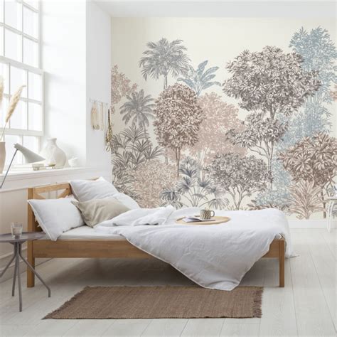 Digital wallpaper "Painted Trees" | Tree wallpaper bedroom, Tree wall ...