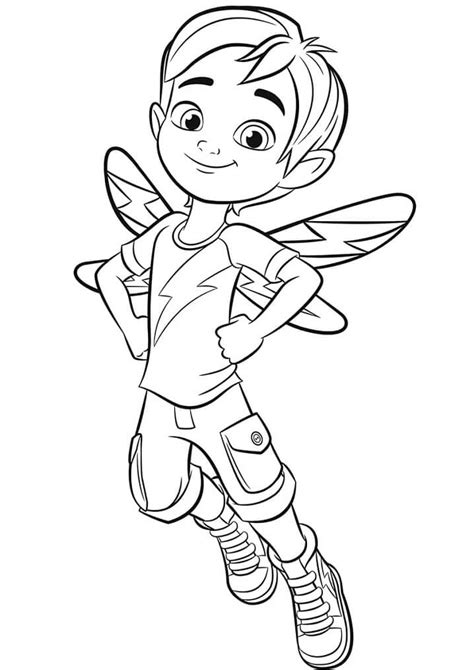 Coloring Book Boy as a Fairy from Kuchciw Fairy to print and online