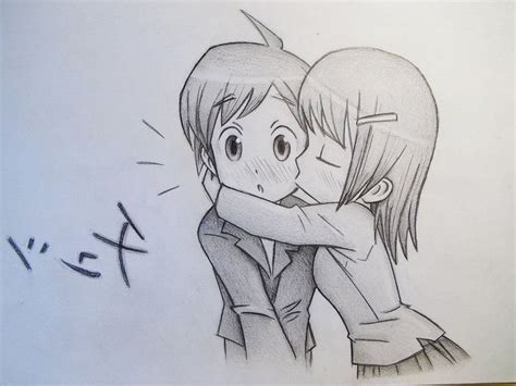 Boy and girl love sketch images cute boy and girl kiss anime drawing ...