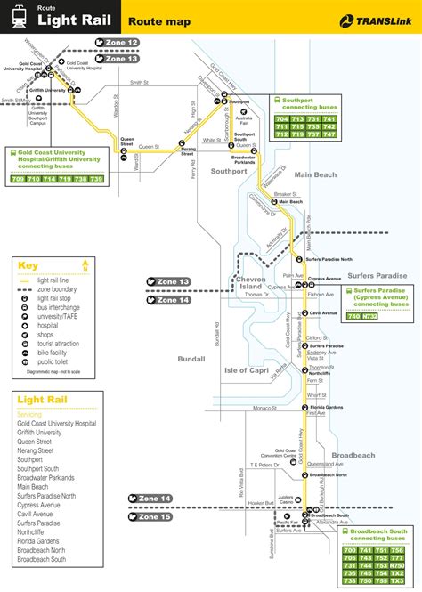 Gold Coast light rail map - Ontheworldmap.com