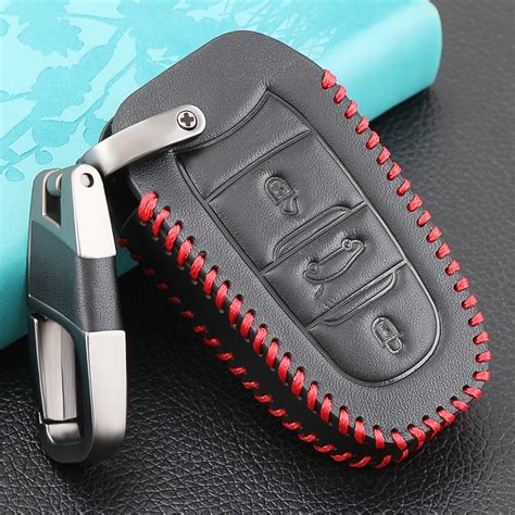 3 Button Leather Car Remote Key Fob Shell Cover Case For Peugeot 3008 ...