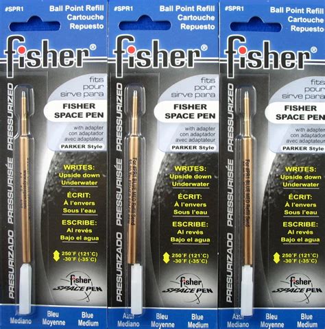 3 PACK Fisher Space Pen Ballpoint Pressurized Refills Medium Point ...