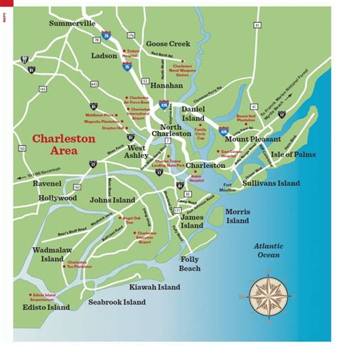 Charleston SC Maps - Traveler Mag | Charleston sc map, Charleston ...