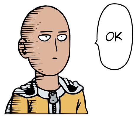 One Punch Man - Saitama Ok Color transparent PNG - StickPNG