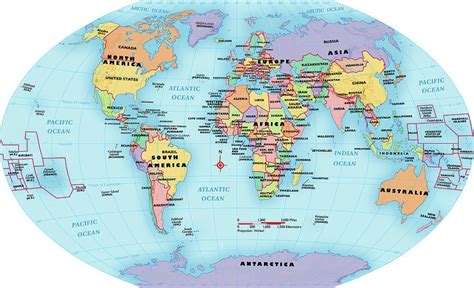 World Map, Continent And Country Labels by Globe Turner, Llc