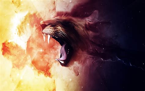 Roaring Lion Wallpaper,HD Creative Wallpapers,4k Wallpapers,Images ...