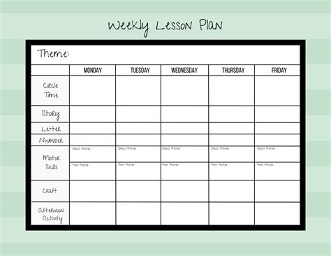 Weekly Lesson Plan for Pre-k/preschool/kindergarten/daycare PDF Instant ...