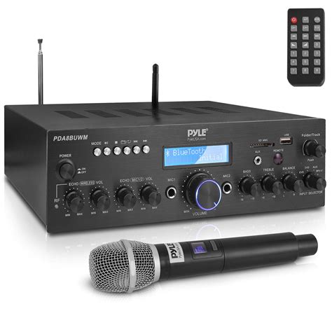 Buy Pyle Wireless Microphone Bluetooth Amplifier - 200W Peak Power Dual ...