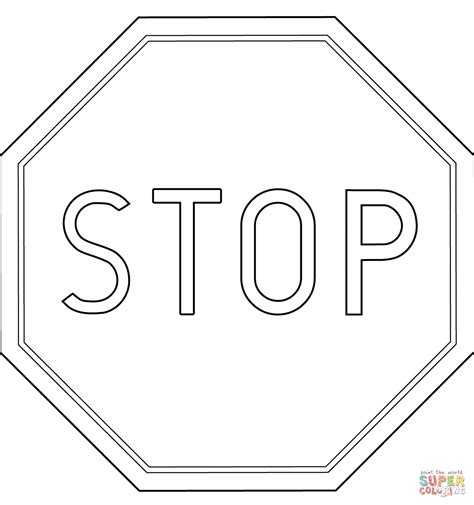 Ausmalbild: Polen Stop-Verkehrsschild B-20 | Ausmalbilder kostenlos zum ...