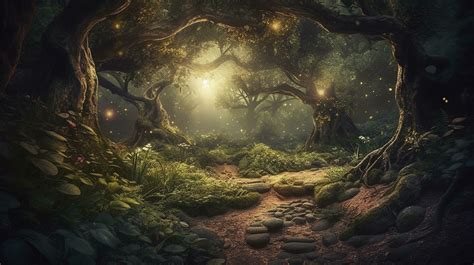 Fantasy magical enchanted fairy tale landscape, fabulous fairytale ...