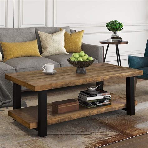 Amazon.com: Knocbel Farmhouse Coffee Table for Living Room, Sofa Side 2 ...