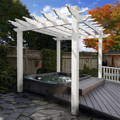 Portland White Vinyl Pergola - New England Arbors