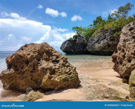 Coral Rocks on the Edge of Padang Padang Beach, Bali Island, Indonesia ...