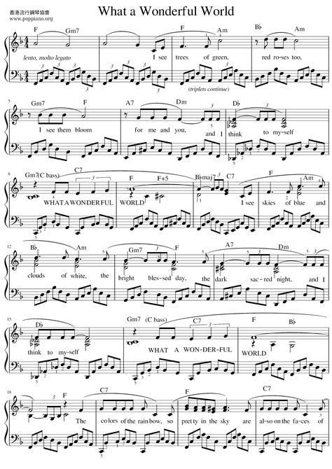 Louis Armstrong-What A Wonderful World Sheet Music pdf, - Free Score ...