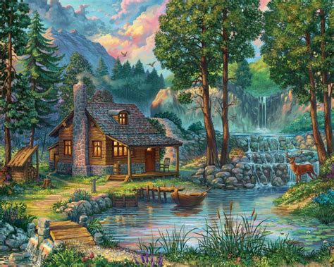 House by the Lake Jigsaw Puzzle , 1000 Piece Puzzles: Vermont Christmas ...