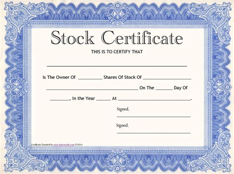 Free Stock Certificate Template - PDF | 1876KB | 1 Page(s)