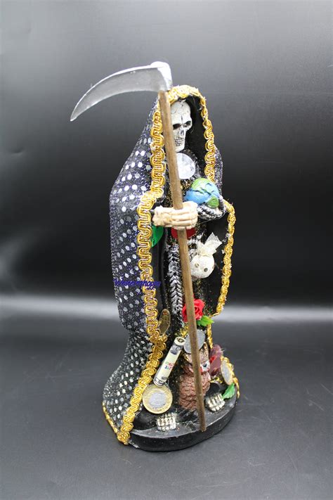 Santa Muerte Statue Black Fully Loaded Large 12 Tall | Etsy