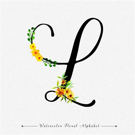 Premium Vector | Letter l watercolor floral background | Inscrição ...