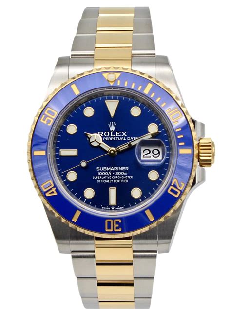 Rolex Submariner Two Tone Blue Dial 41mm Mens Watch 126613LB - Luxury ...