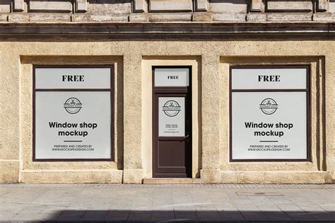 Free Storefront Shop Window Logo Mockup PSD - Good Mockups