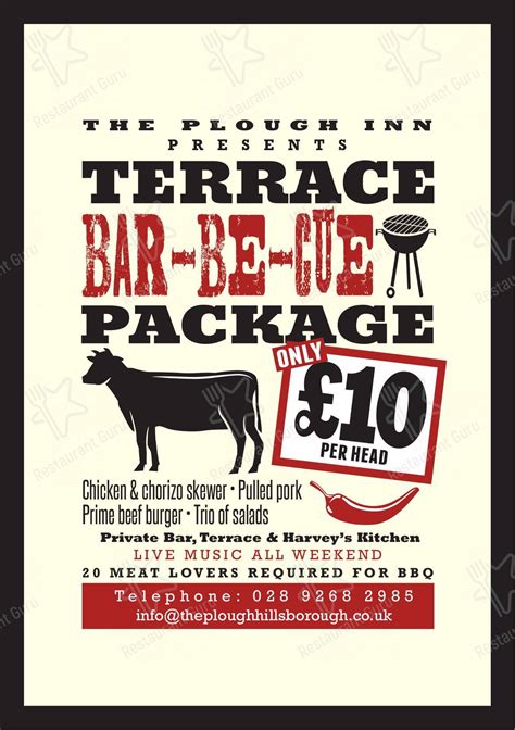 Menu at The Plough Inn pub & bar, Hillsborough