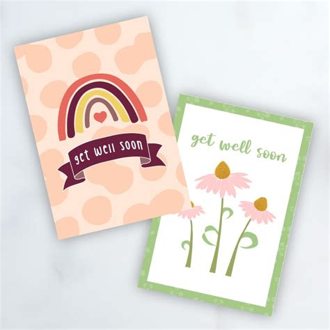 Get well soon card Greeting Cards Paper & Party Supplies Blank Cards ...