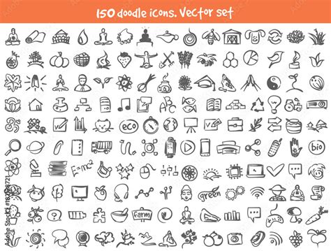 vector doodle icons set Stock Vector | Adobe Stock