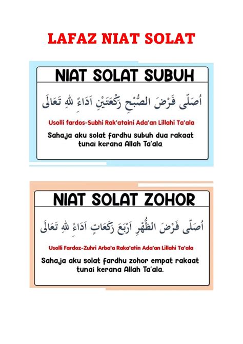 Niat Solat Zuhur - Homecare24