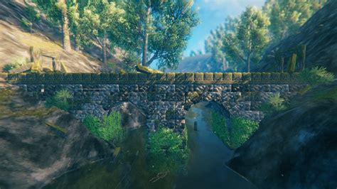 Abandoned neglected stone bridge. : valheim