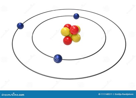 Bohr Model of Lithium Atom with Proton, Neutron and Electron Stock ...