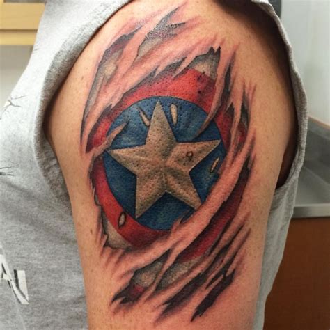 105 Captain America Tattoo Designs and Ideas for Marvel Superhero Fans ...