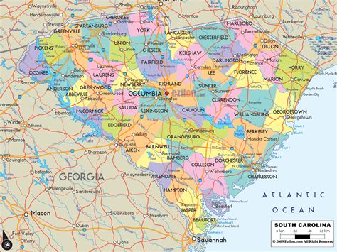 Map Of Nc And Sc Counties - Black Sea Map