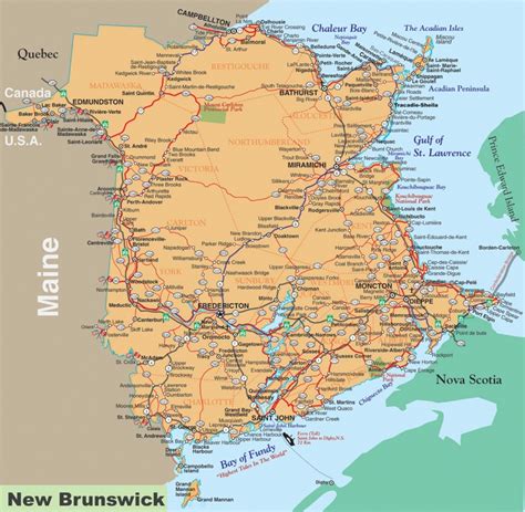 New Brunswick road map