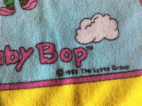 1993 Vintage BARNEY & BABY BOP w/Balloons 100% Cotton Beach/Bath Towel ...