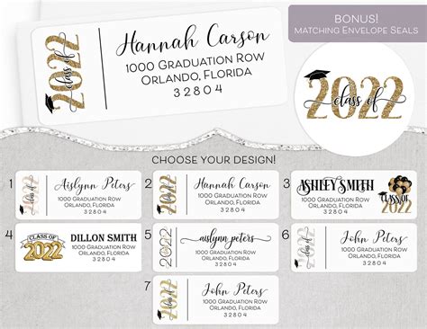 Class of 2022 Address Label, Graduation Invitation Address Label ...