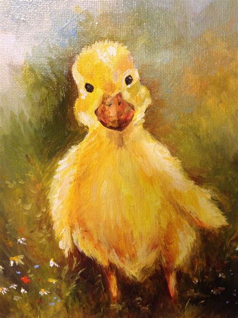 Duck Portrait Kids Room Original Oil Painting | Etsy