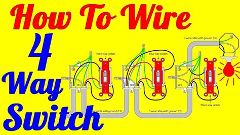 4 Way light Switch Wiring Diagram (How To Install) - YouTube