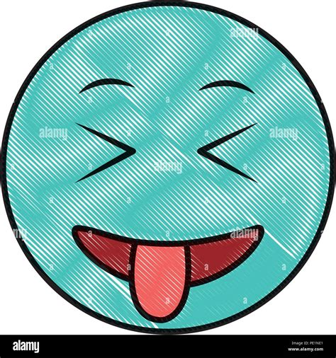 smiley face tongue out emoji drawing design Stock Vector Image & Art ...